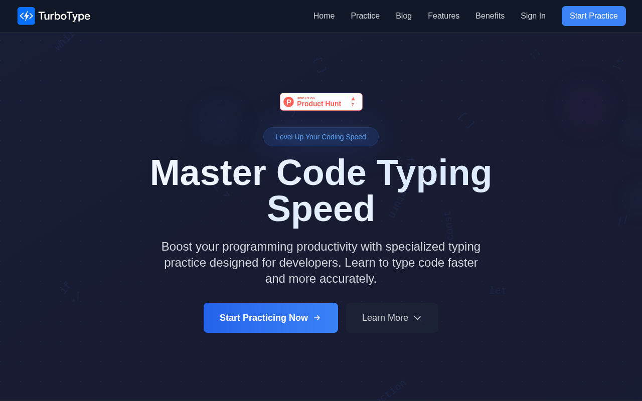 Screenshot of Boost Your Coding Speed: A Review of TurboType's Programming Typing Practice