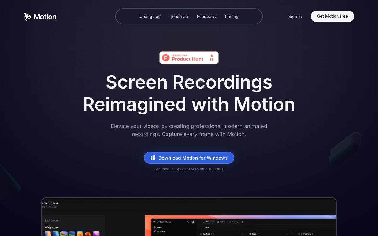 Screenshot of Unlock the Power of Screen Recording with Motion Software: Crafting Professional Video Content with Ease
