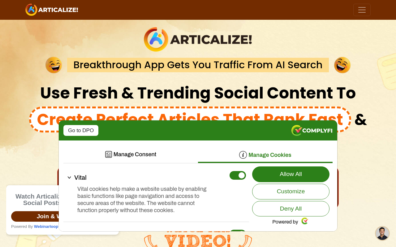 Screenshot of Articalize
